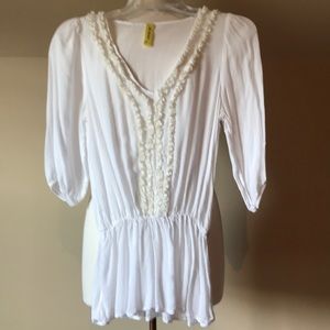 Bee Stitched White Blouse